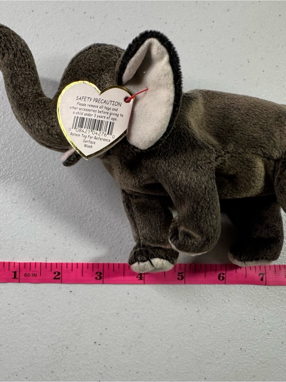 Ty Plush Elephant Stuffed Animal - Gray